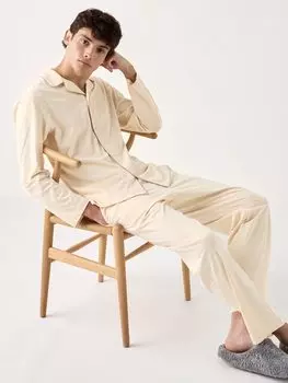 Хлопковая пижама airism Uniqlo, бежевый