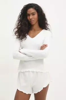 Хлопковая пижама Answear.Lab, бежевый