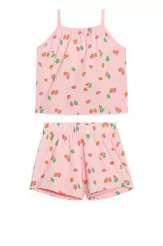 Хлопковая пижама Arket, розовый