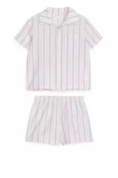 Хлопковая пижама Arket, сиреневый