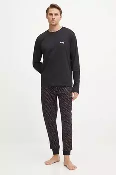 Хлопковая пижама Boss, черный