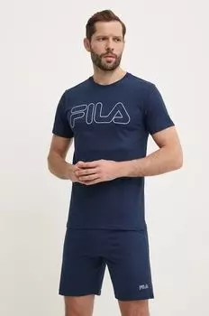 Хлопковая пижама Fila, темно-синий