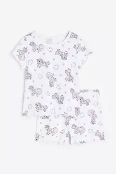 Хлопковая пижама H&M, белый