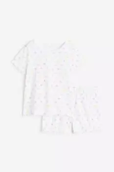 Хлопковая пижама H&M, белый