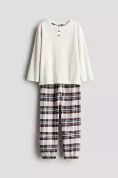 Хлопковая пижама H&M, белый