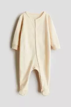 Хлопковая пижама H&M, бежевый