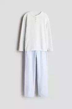 Хлопковая пижама H&M, голубой