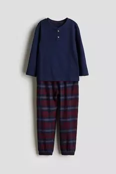 Хлопковая пижама H&M, синий