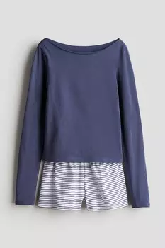 Хлопковая пижама H&M, синий