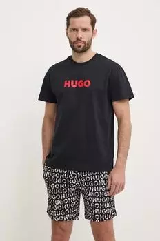 Хлопковая пижама Hugo, черный