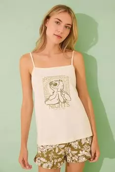 Хлопковая пижама LILO & STITCH Women'Secret, бежевый