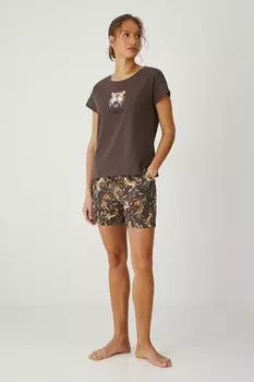 Хлопковая пижама Medicine, коричневый
