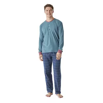 Хлопковая пижама с длинными рукавами и круглым вырезом для jjb12 J J Brothers, зеленый