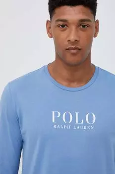 Хлопковая пижама с длинными рукавами Polo Ralph Lauren, синий