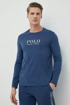 Хлопковая пижама с длинными рукавами Polo Ralph Lauren, темно-синий