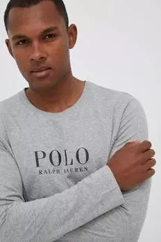 Хлопковая пижама с длинными рукавами Polo Ralph Lauren, серый