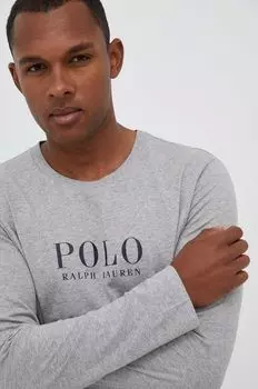 Хлопковая пижама с длинными рукавами Polo Ralph Lauren, серый