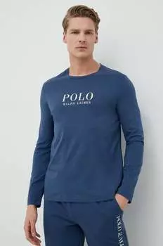 Хлопковая пижама с длинными рукавами Polo Ralph Lauren, темно-синий