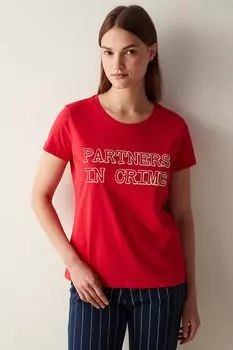 Хлопковая пижама с короткими рукавами Penti, красный