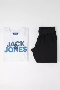 Хлопковая пижама с логотипом Jack & Jones, черный