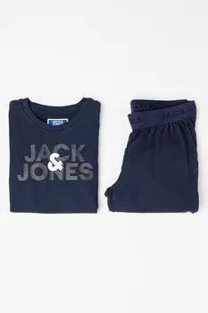 Хлопковая пижама с логотипом Jack & Jones, синий