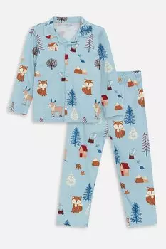 Хлопковая пижама с принтом Lc Waikiki, синий