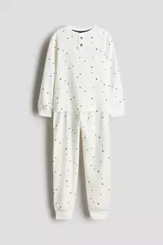 Хлопковая пижама с рисунком H&M, белый
