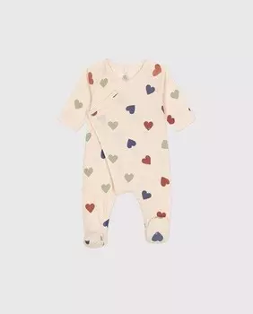 Хлопковая пижама с сердечками для малышки Petit Bateau, мультиколор