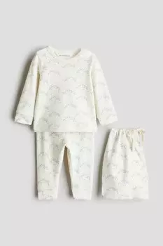 Хлопковая пижама в подарок H&M, бежевый