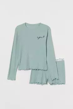 Хлопковая пижама в полоску H&amp;M
