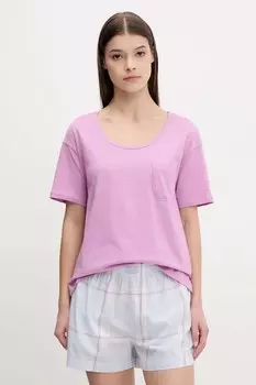 Хлопковая пижамная футболка United Colors Of Benetton, фиолетовый