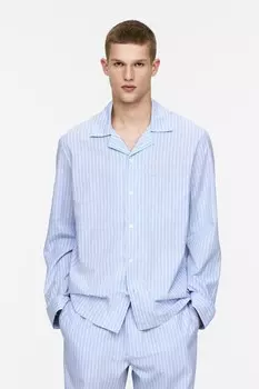 Хлопковая пижамная рубашка Arket, голубой