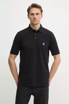 Хлопковая поло Armani Exchange, черный