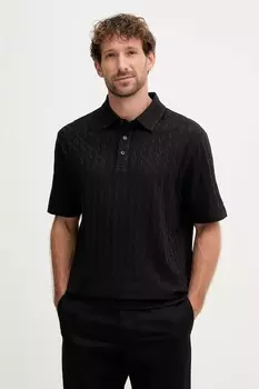 Хлопковая поло Armani Exchange, черный