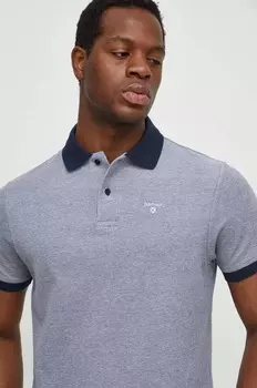 Хлопковая поло Barbour, темно-синий