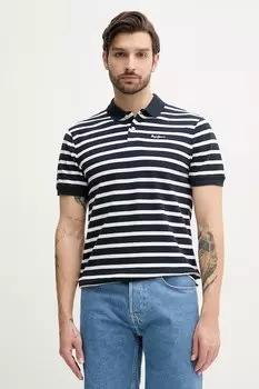Хлопковая поло Barret Pepe Jeans, темно-синий