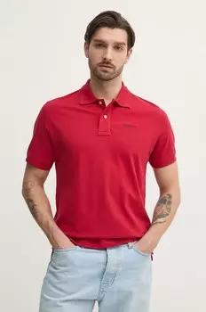Хлопковая поло Essential Polo с контрастным логотипом Pepe Jeans, красный