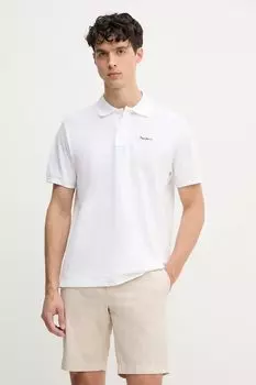 Хлопковая поло Essential Polo с контрастным логотипом Pepe Jeans, белый
