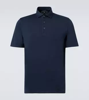 Хлопковая поло Fedeli, темно-синий