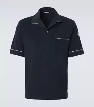 Хлопковая поло из махровой ткани Moncler, Dark Navy Blue