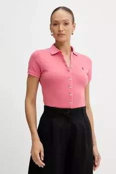 Хлопковая поло Polo Ralph Lauren, оранжевый