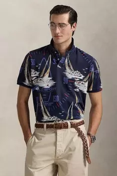 Хлопковая поло Polo Ralph Lauren, темно-синий