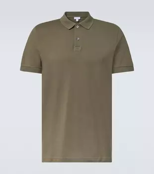 Хлопковая поло Riviera Sunspel, зеленый