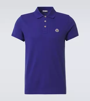 Хлопковая поло с логотипом Moncler, Blackberry Jam