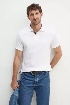 Хлопковая поло Tartan Pique Polo Barbour, белый