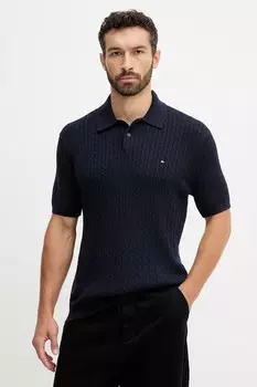 Хлопковая поло Tommy Hilfiger, темно-синий