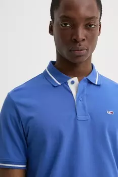 Хлопковая поло Tommy Jeans, фиолетовый