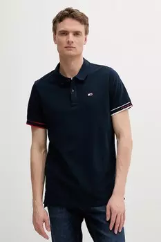 Хлопковая поло Tommy Jeans, темно-синий
