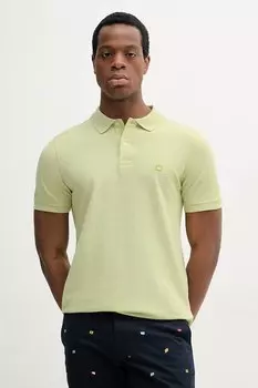 Хлопковая поло United Colors Of Benetton, зеленый