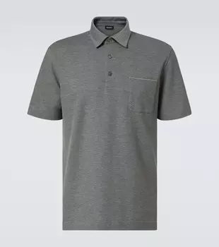Хлопковая поло Zegna, Grey Melange